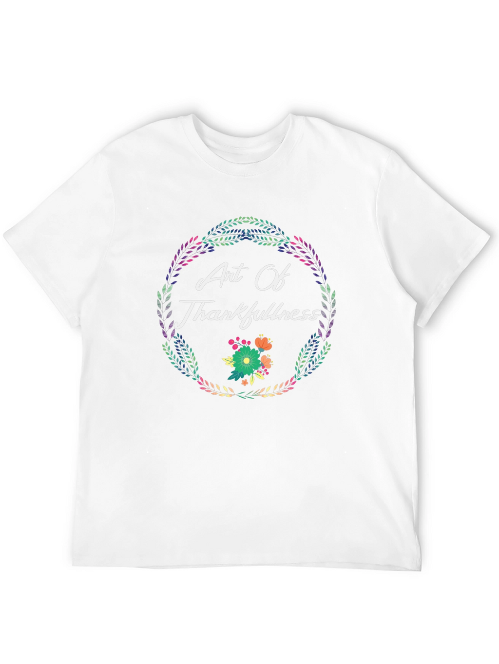 Art Of Thankfulness Floral Wreath Graphic Tee