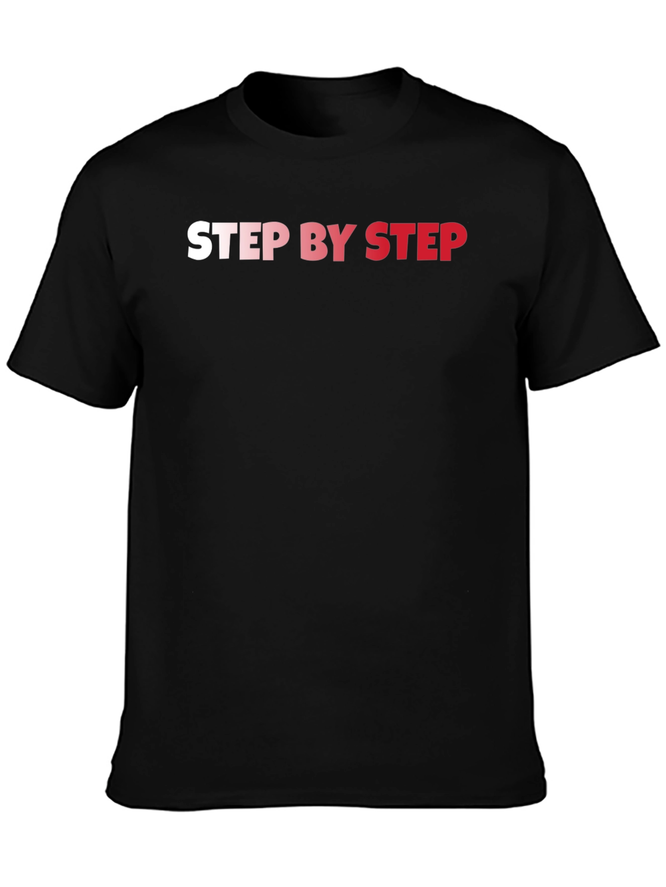 Step By Step Black Graphic T-Shirt
