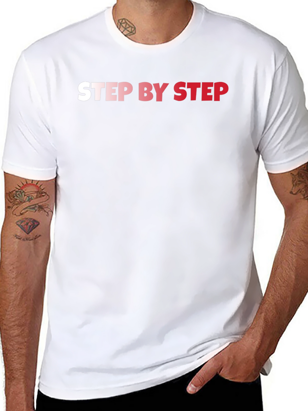 Step By Step Black Graphic T-Shirt