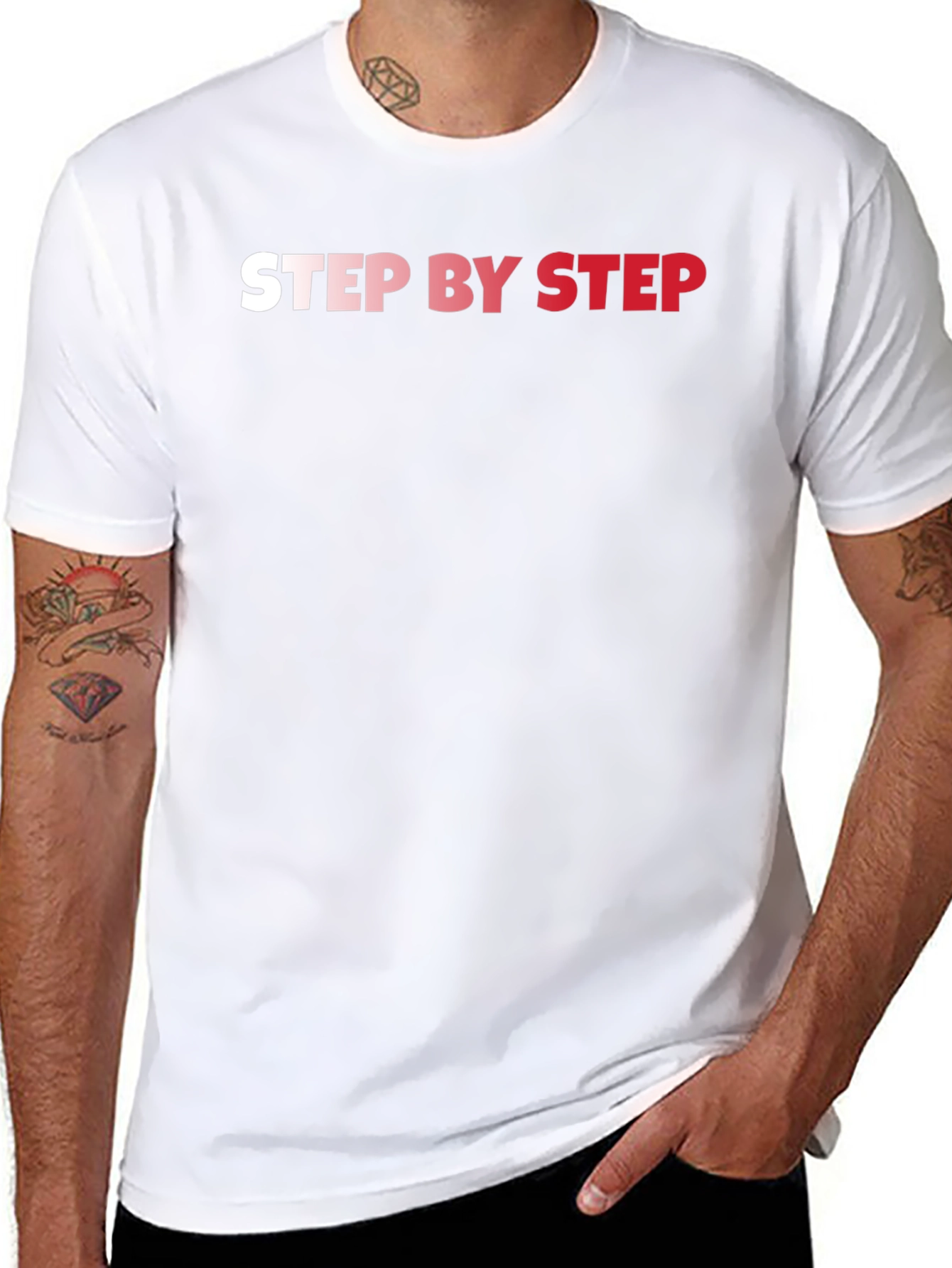 Step By Step Black Graphic T-Shirt