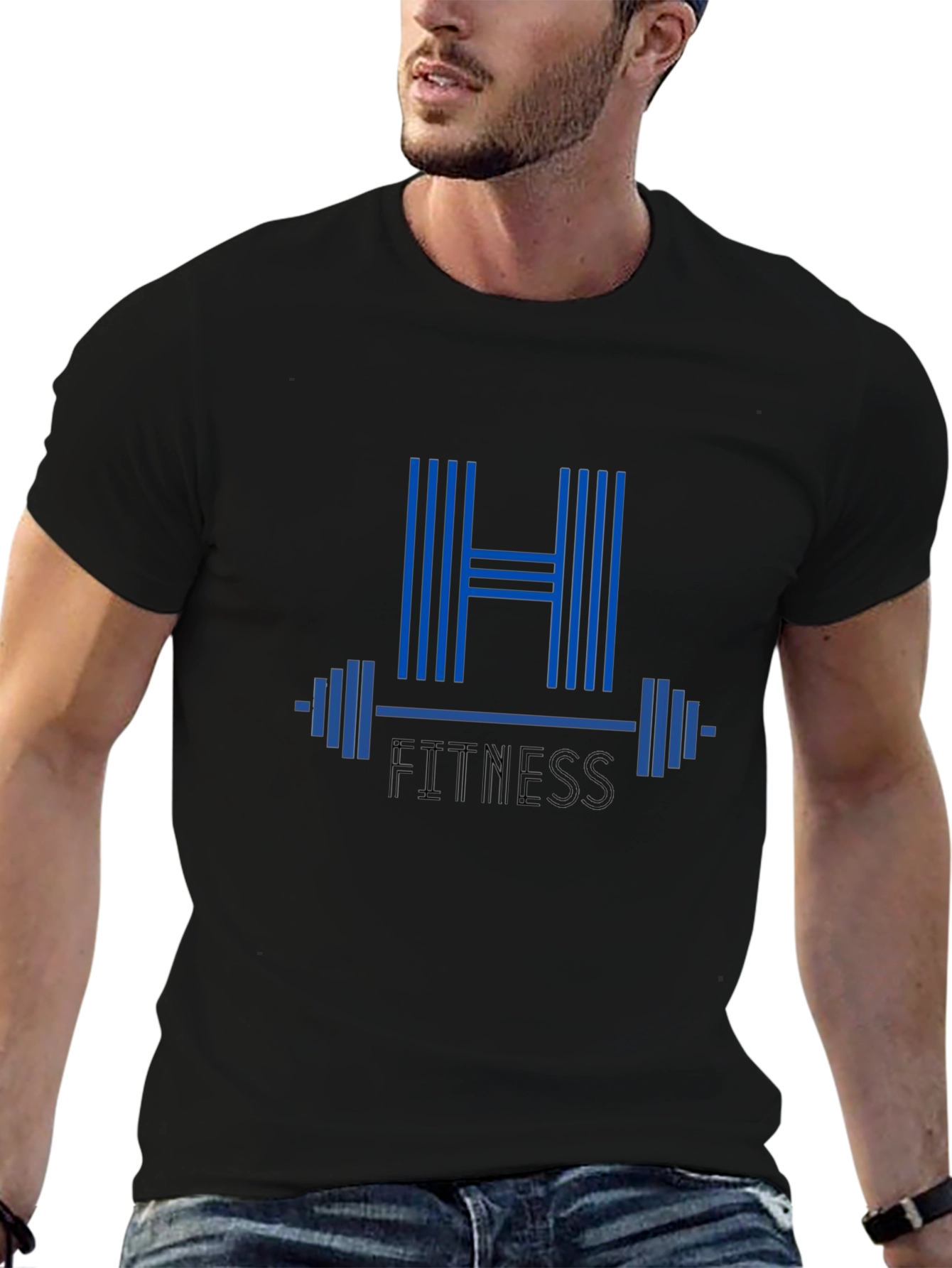 H Fitness Graphic T-Shirt - Black
