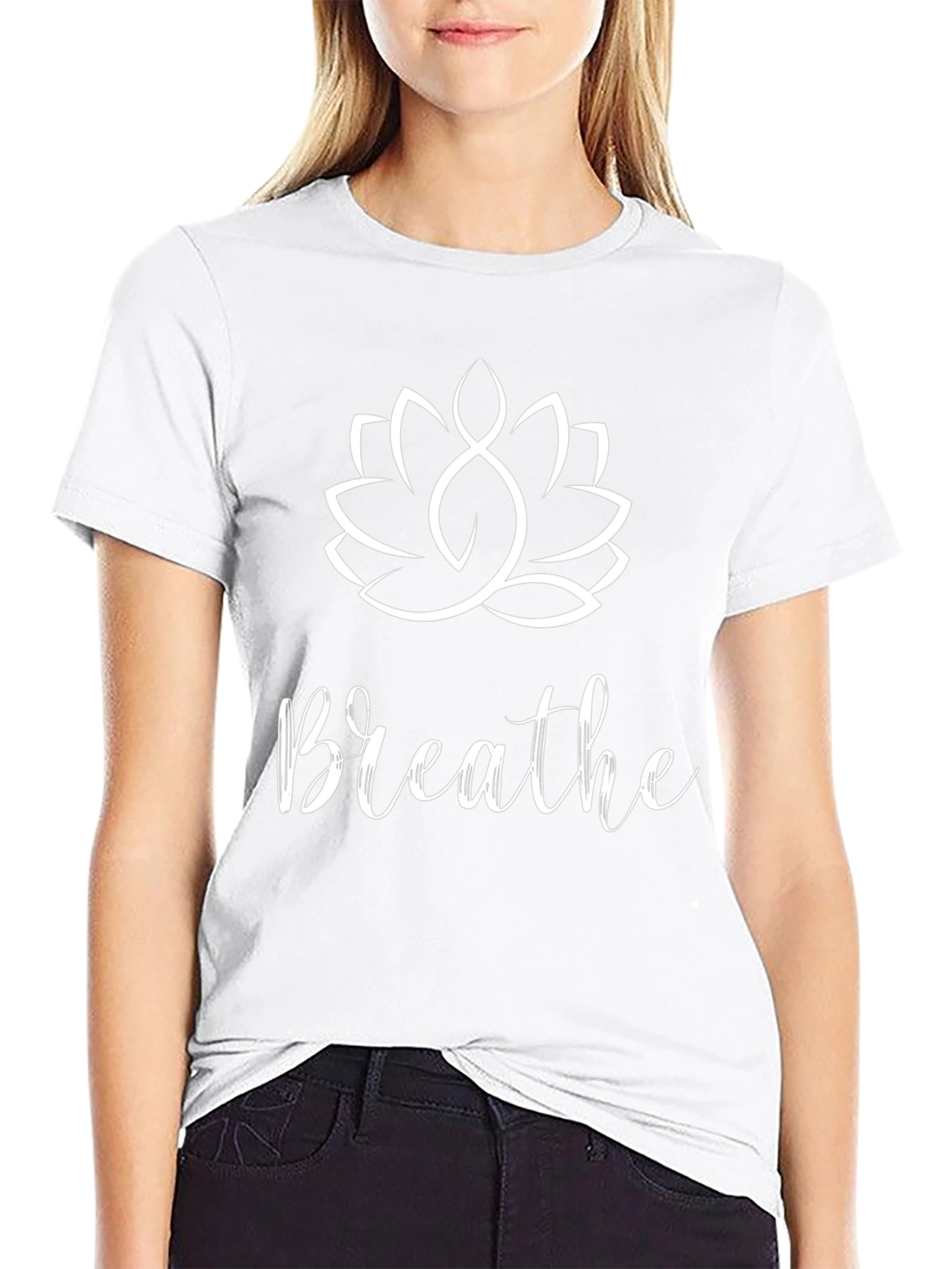 Breathe Lotus Graphic Tee - Relaxed Fit