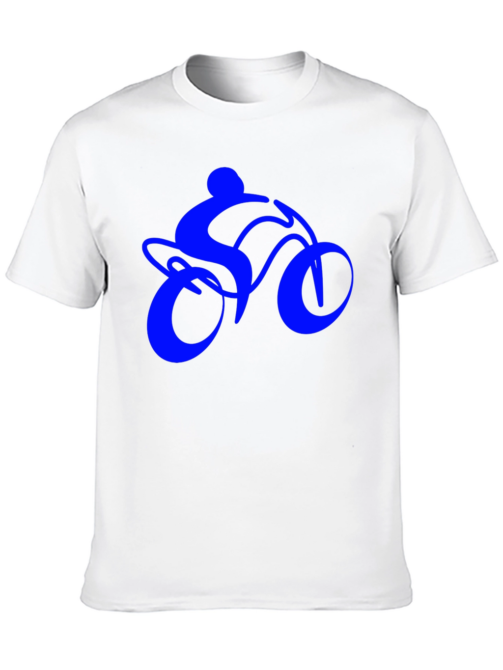 Mens Black T-Shirt with Blue Bike Rider Design