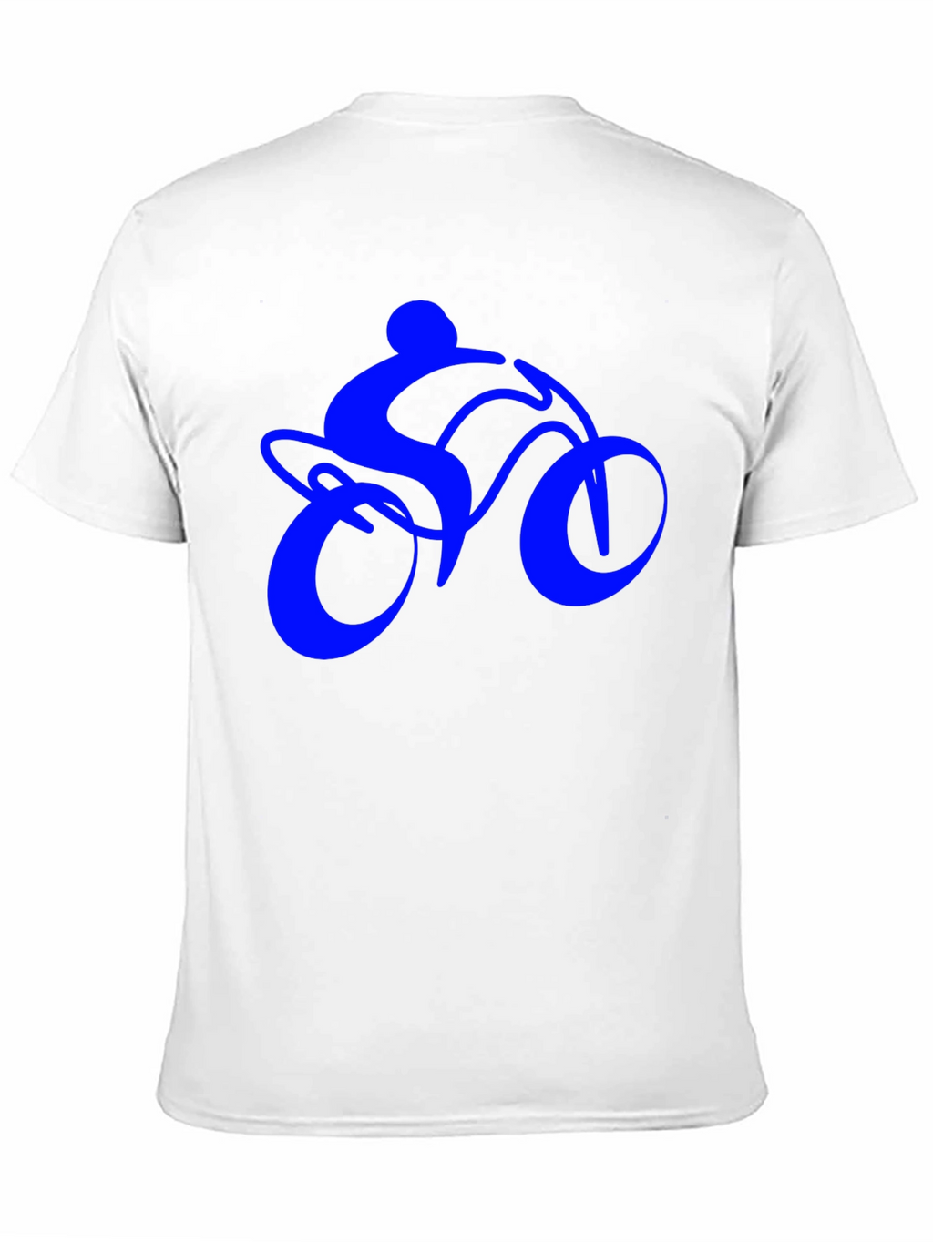 Mens Black T-Shirt with Blue Bike Rider Design