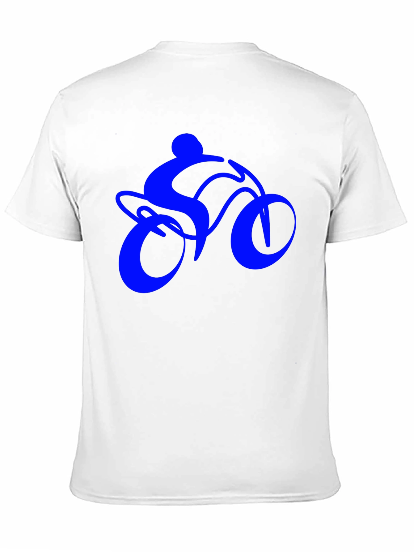 Mens Black T-Shirt with Blue Bike Rider Design