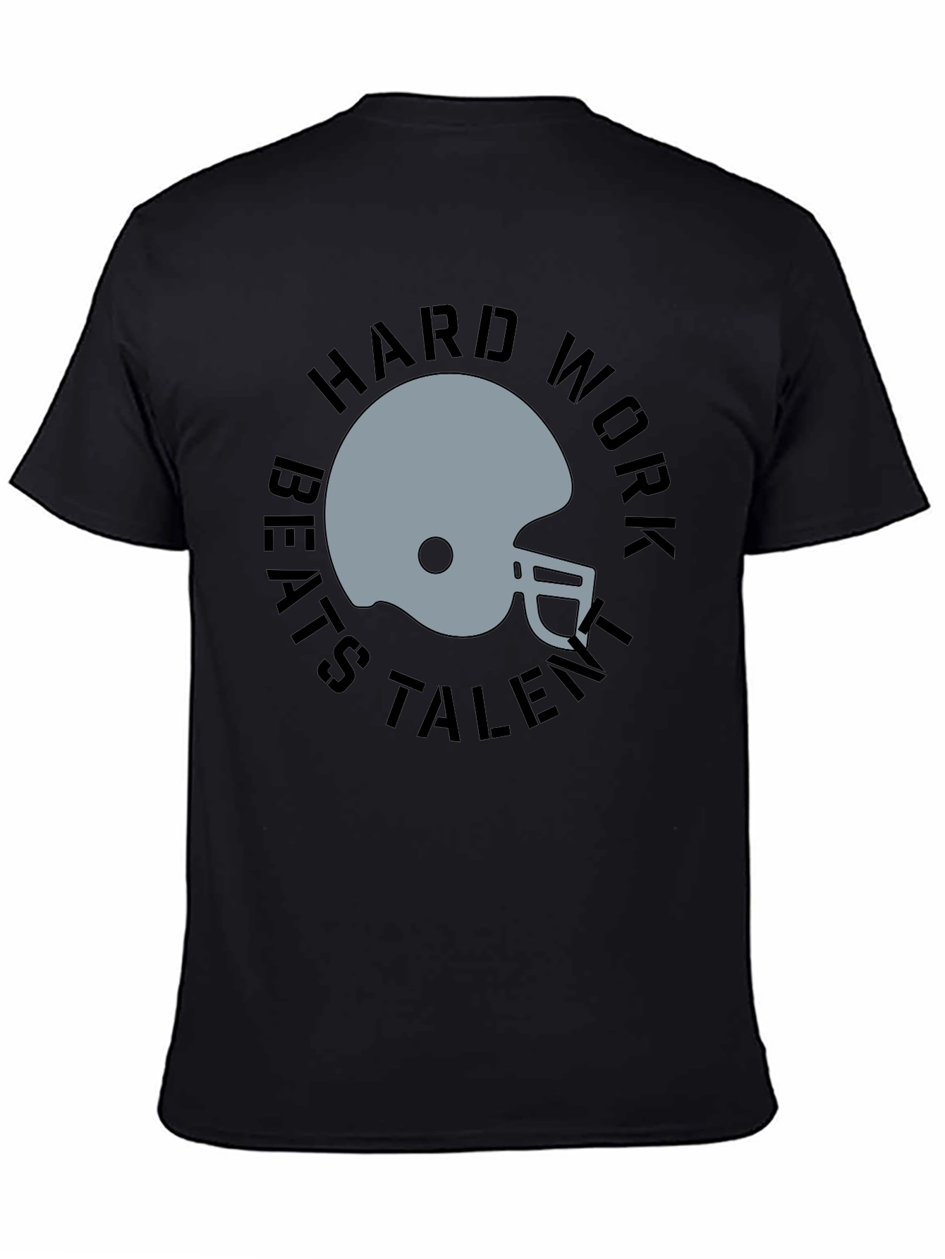 Hard Work Beats Talent Football Helmet Graphic Tee