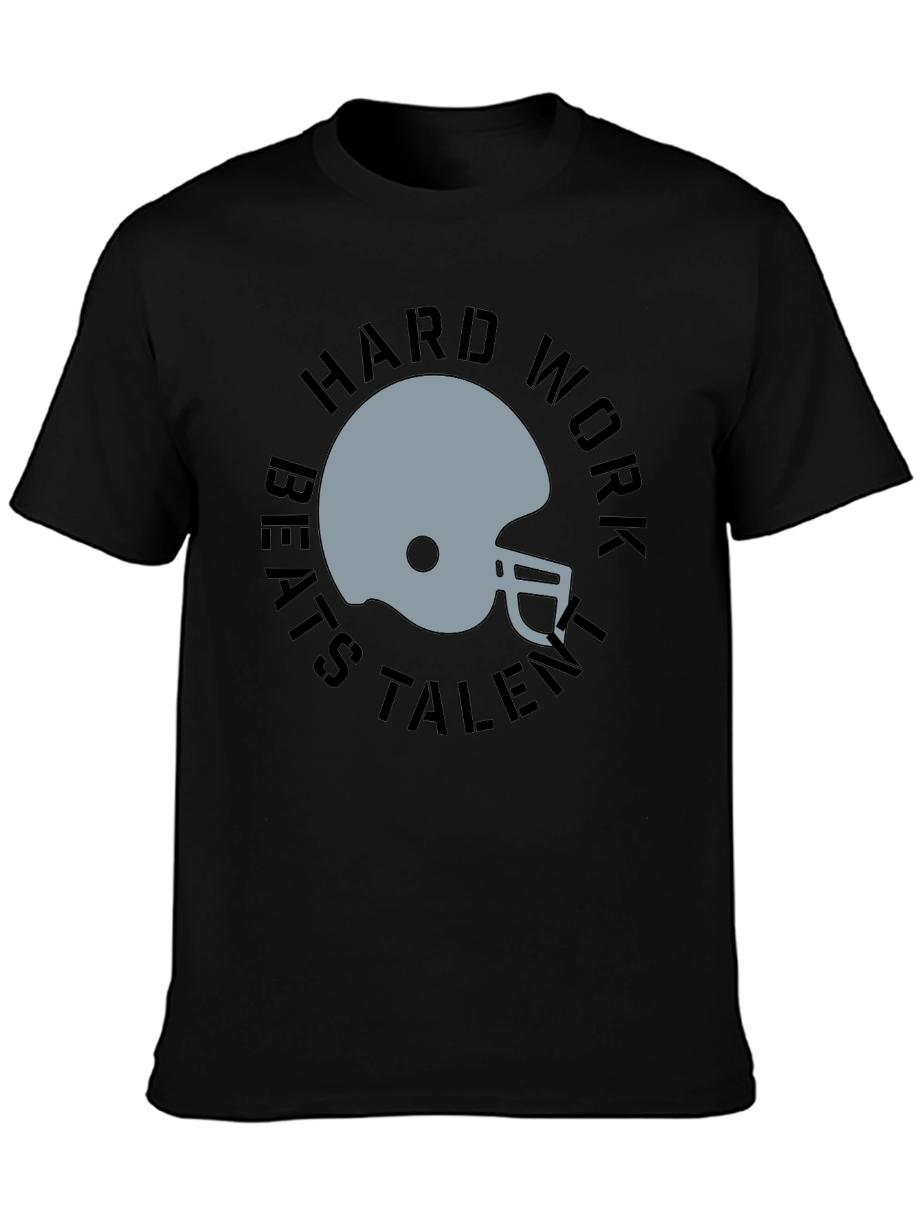 Hard Work Beats Talent Football Helmet Graphic Tee