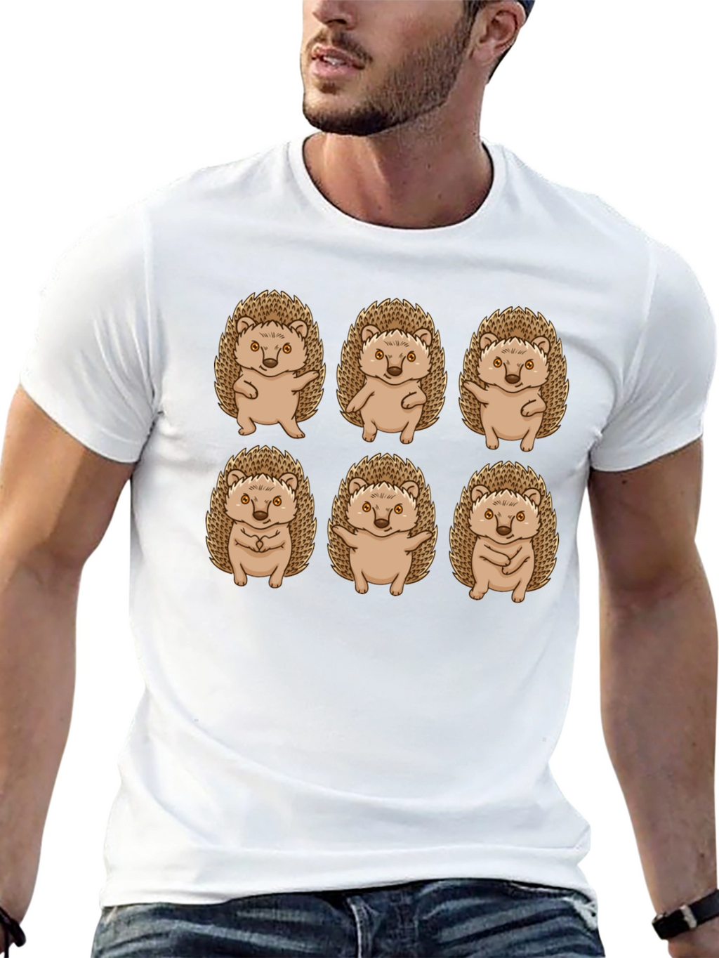 Hedgehog Pose Black T-Shirt