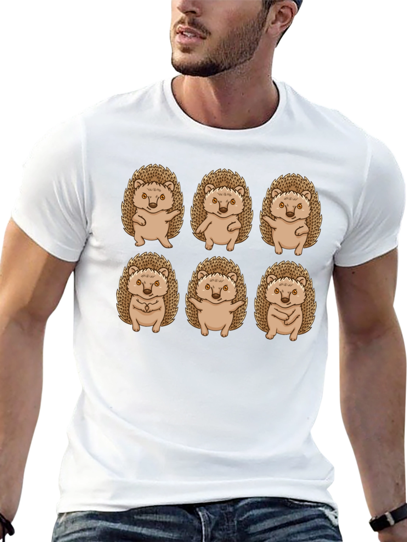 Hedgehog Pose Black T-Shirt