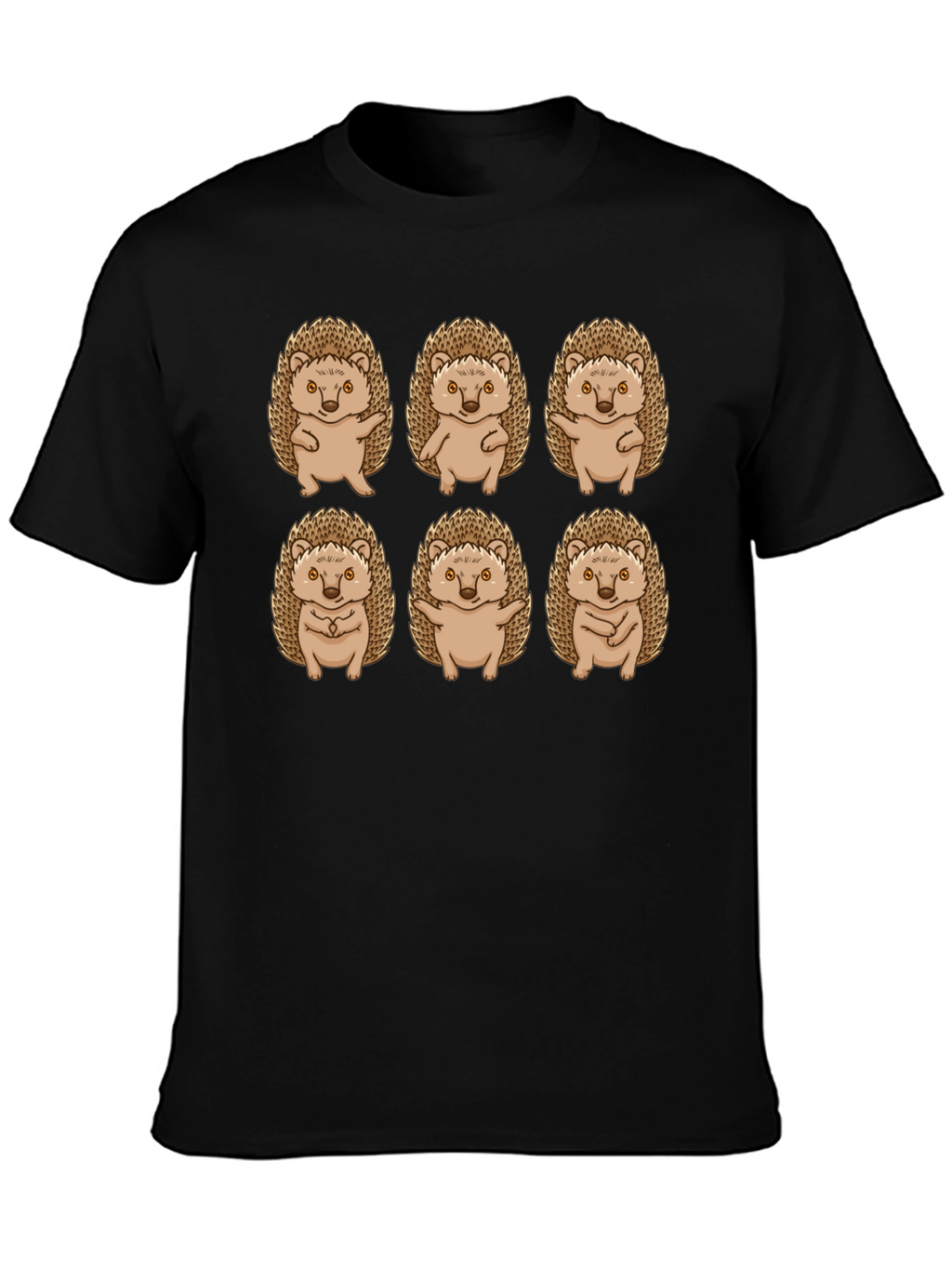Hedgehog Pose Black T-Shirt