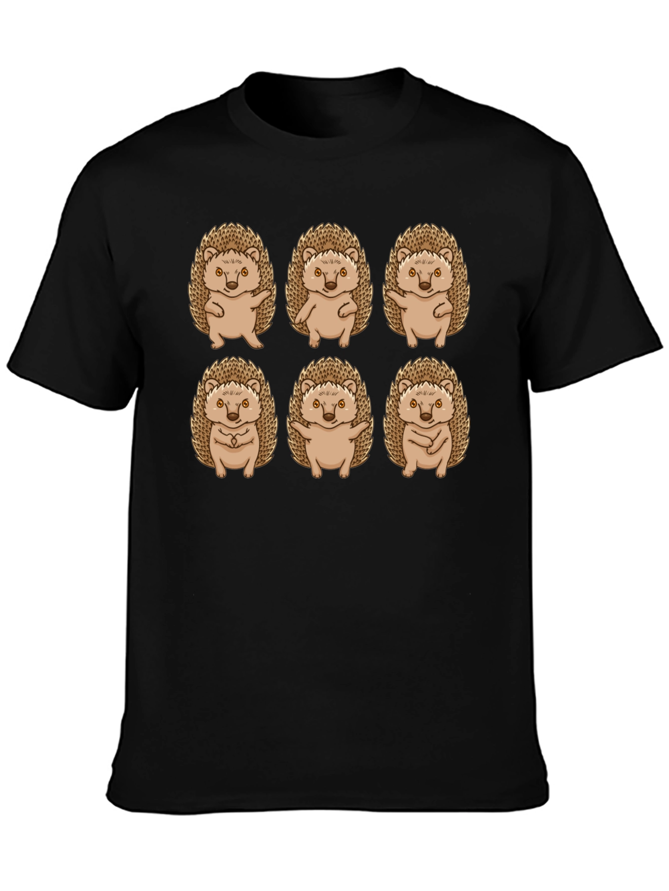 Hedgehog Pose Black T-Shirt