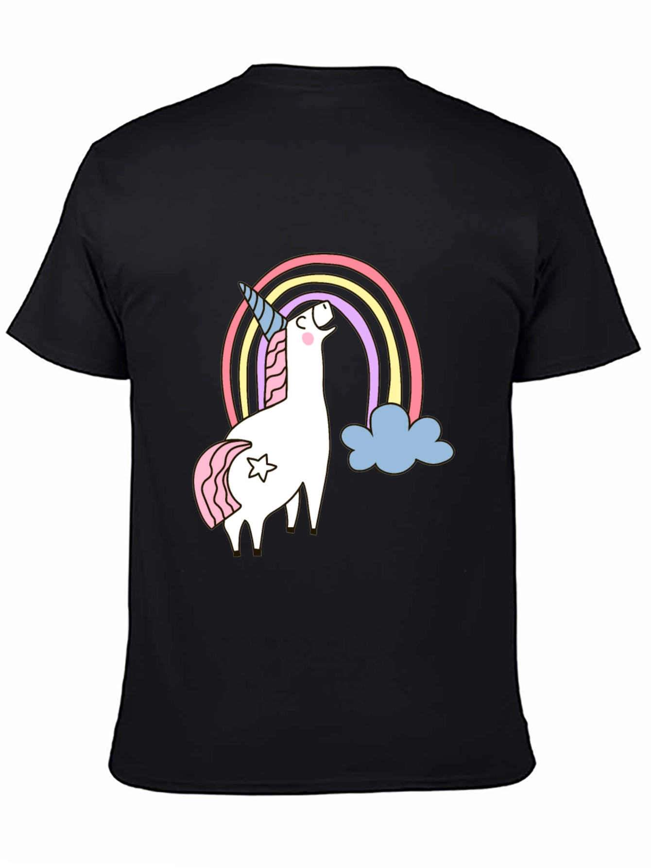 Unicorn Rainbow Graphic Tee - Mens Black T-Shirt