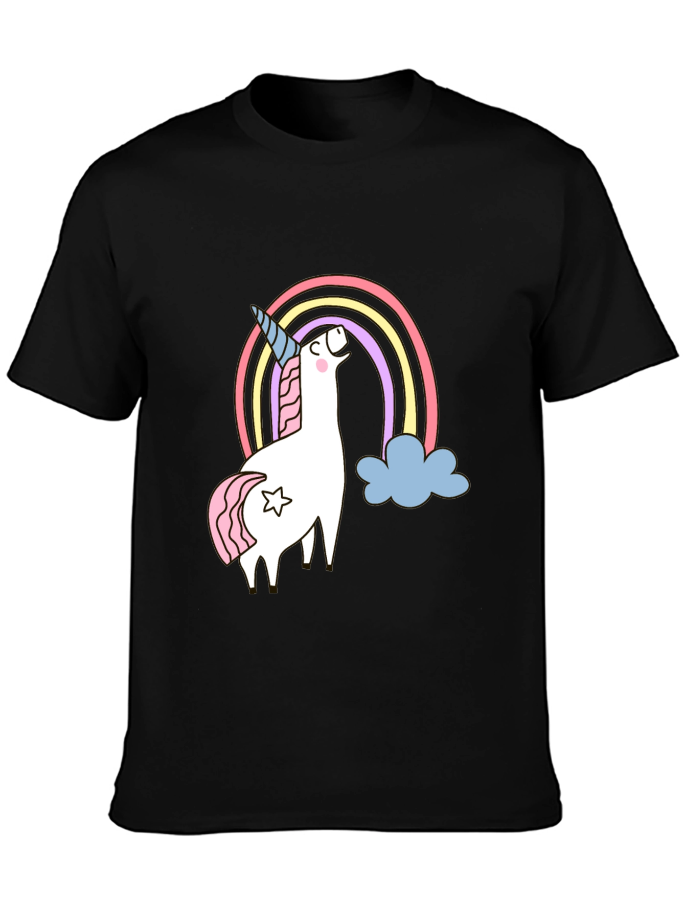 Unicorn Rainbow Graphic Tee - Mens Black T-Shirt