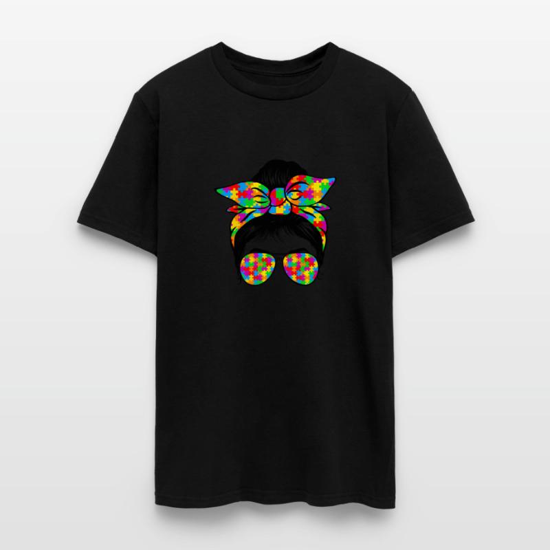 Autistic Autism Awareness Messy Bun Sunglasses
