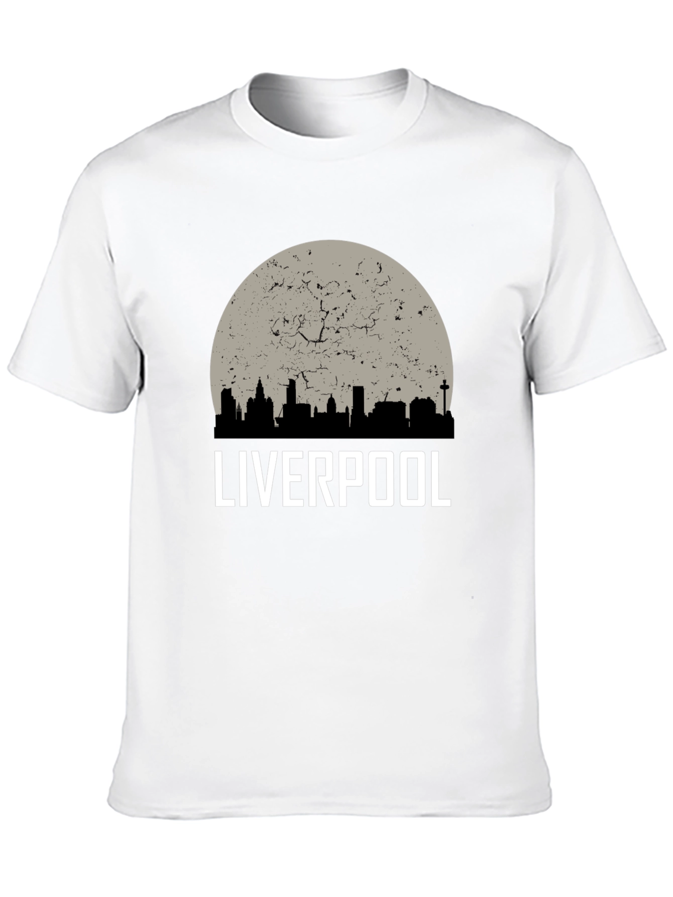 Liverpool Skyline T-Shirt - Distressed Graphic Tee