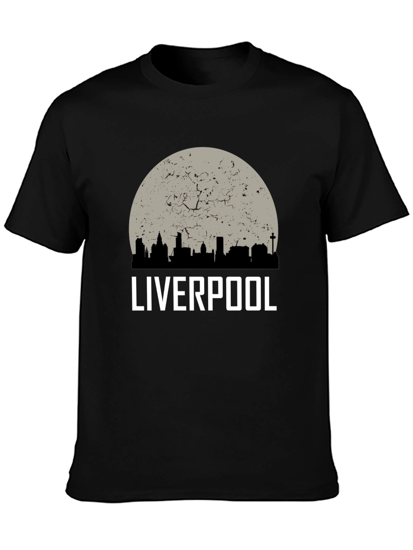Liverpool Skyline T-Shirt - Distressed Graphic Tee