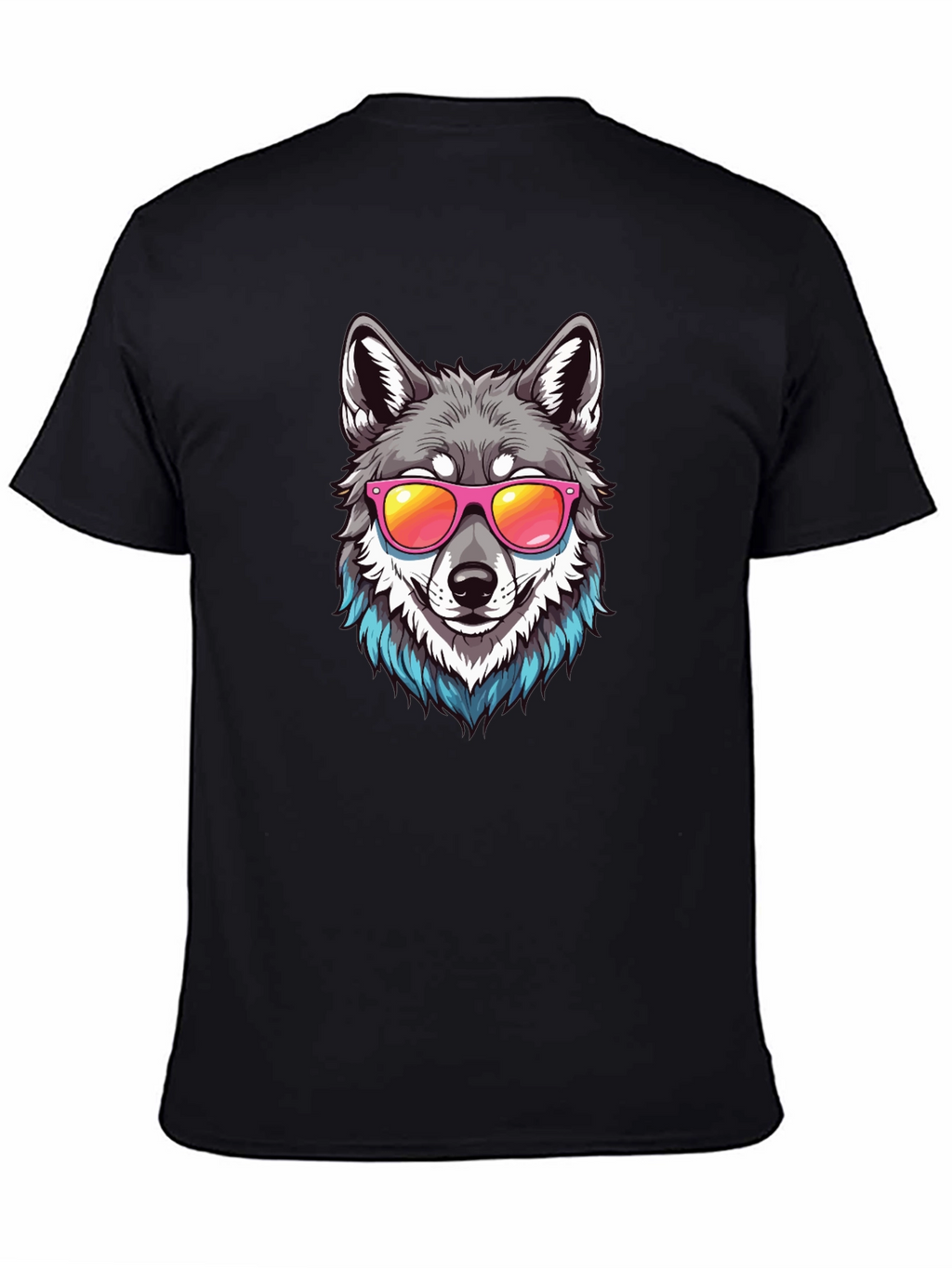 Cool Wolf Graphic Tee - Black T-Shirt