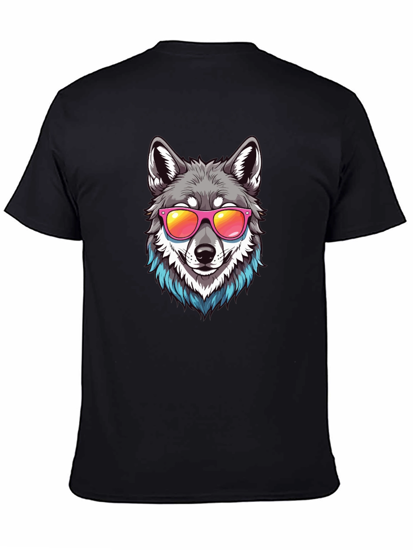 Cool Wolf Graphic Tee - Black T-Shirt