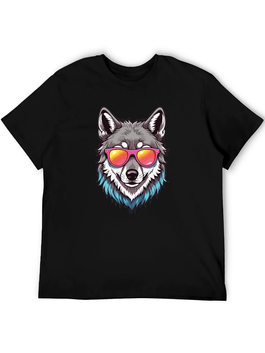 Cool Wolf Graphic Tee - Black T-Shirt