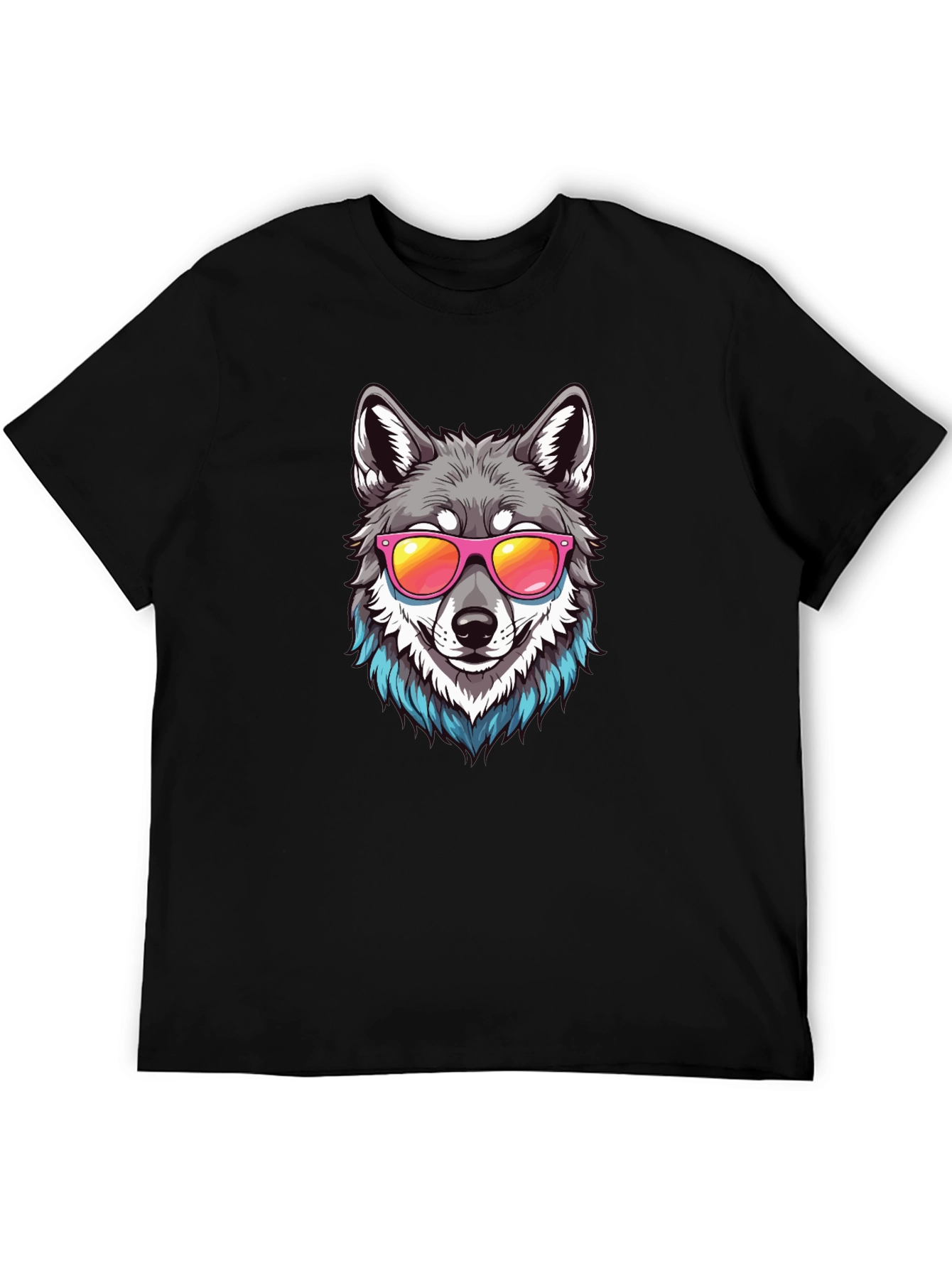 Cool Wolf Graphic Tee - Black T-Shirt