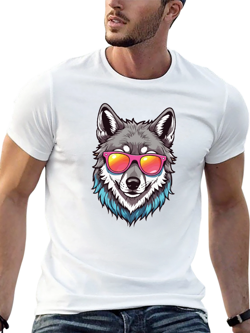 Cool Wolf Graphic Tee - Black T-Shirt