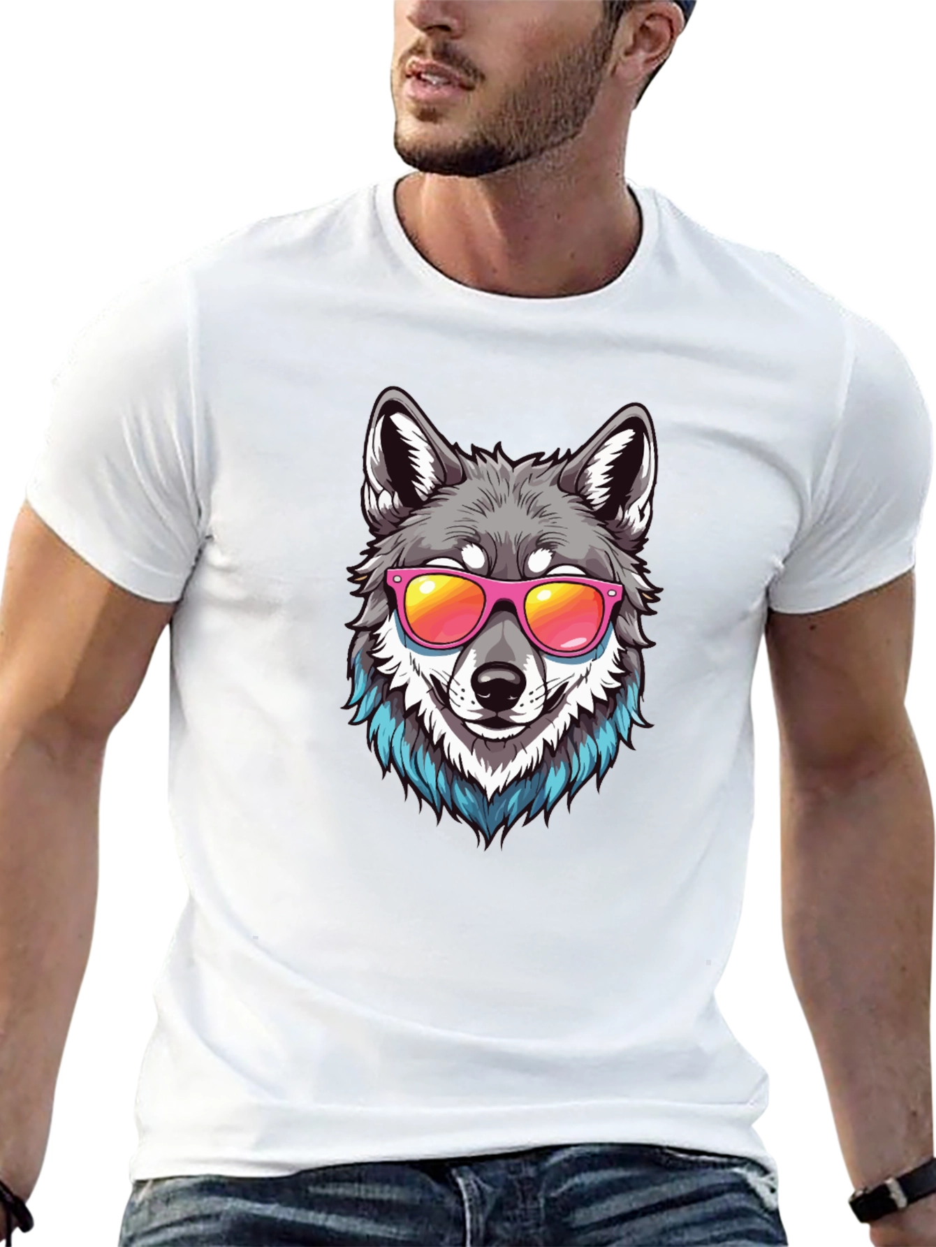 Cool Wolf Graphic Tee - Black T-Shirt