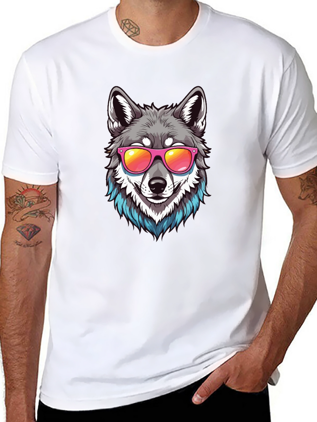 Cool Wolf Graphic Tee - Black T-Shirt