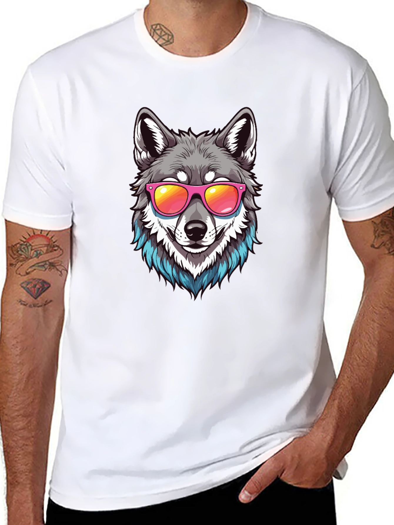 Cool Wolf Graphic Tee - Black T-Shirt