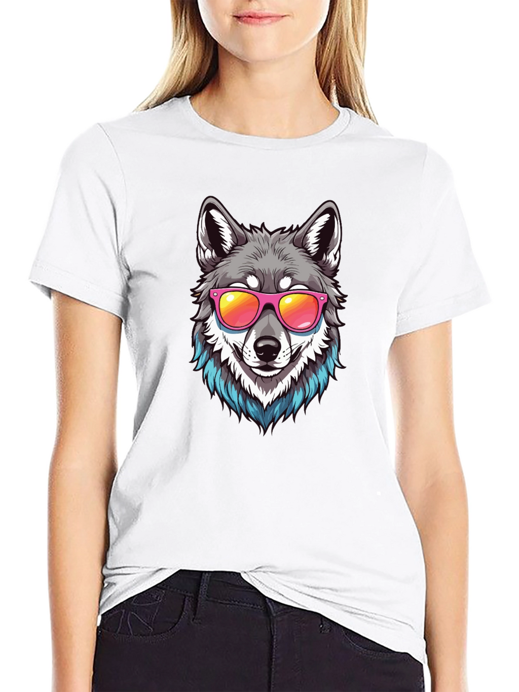 Cool Wolf Graphic Tee - Black T-Shirt