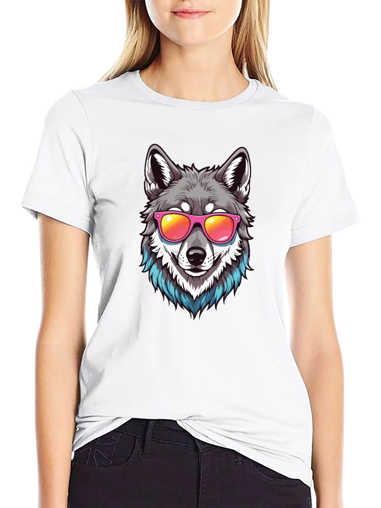Cool Wolf Graphic Tee - Black T-Shirt
