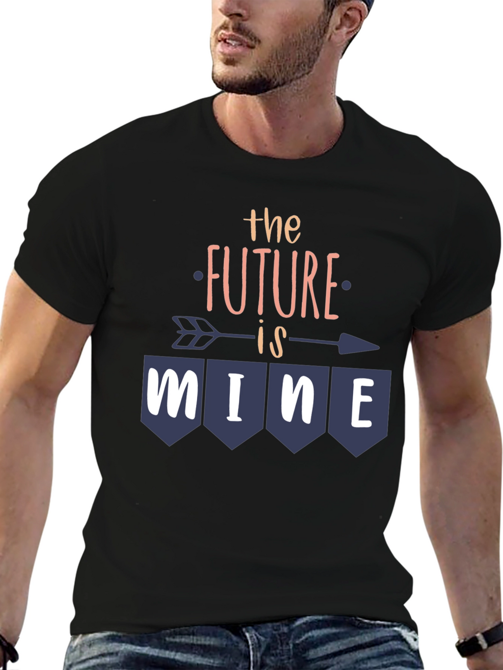 Future is Mine Graphic Tee - Trendy Arrow Design
