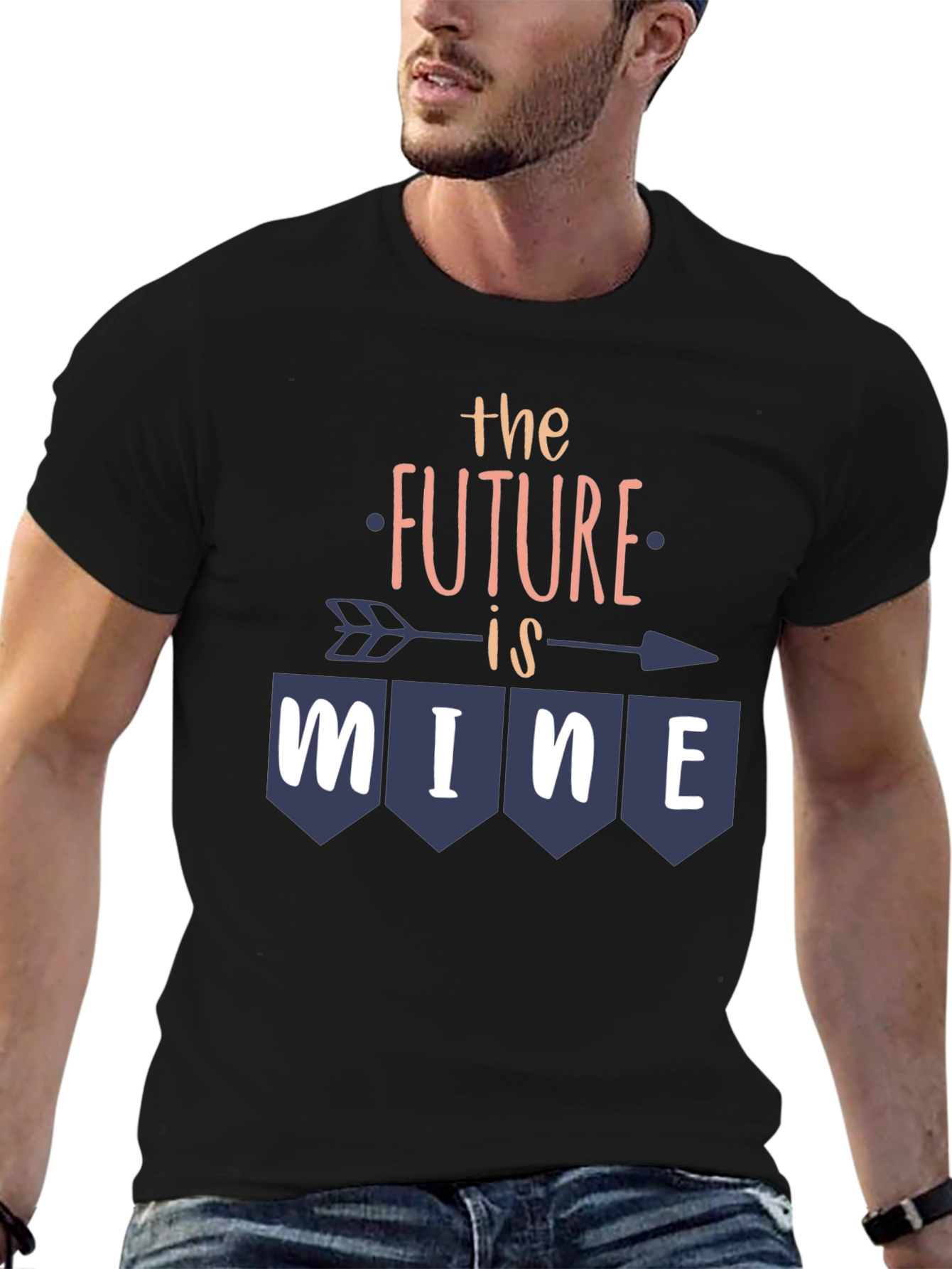 Future is Mine Graphic Tee - Trendy Arrow Design