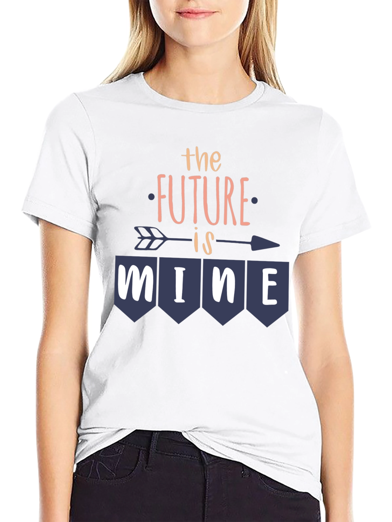 Future is Mine Graphic Tee - Trendy Arrow Design