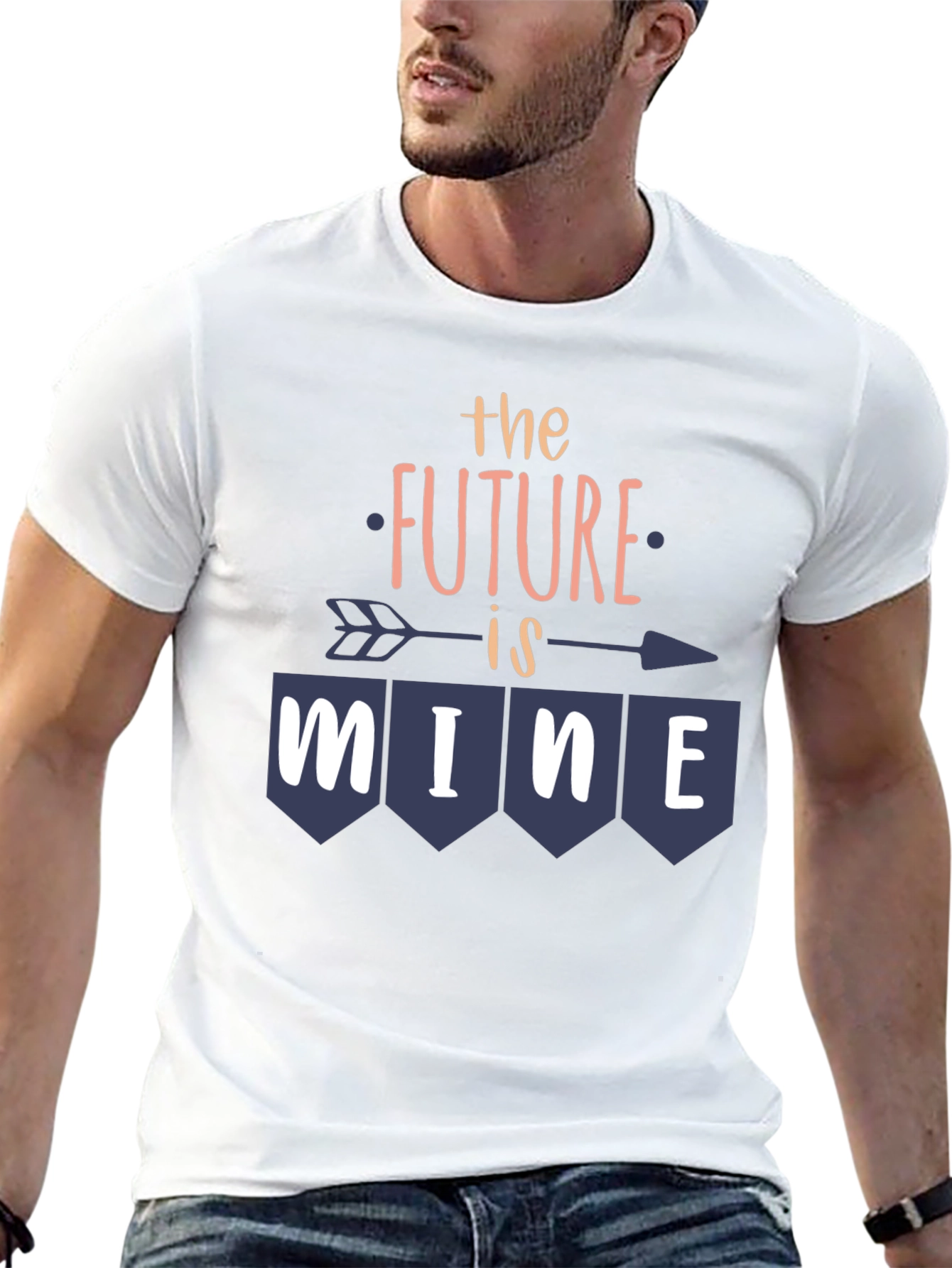 Future is Mine Graphic Tee - Trendy Arrow Design