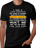 Lucky Daughter Graphic T-Shirt - Novelty Dad Gift