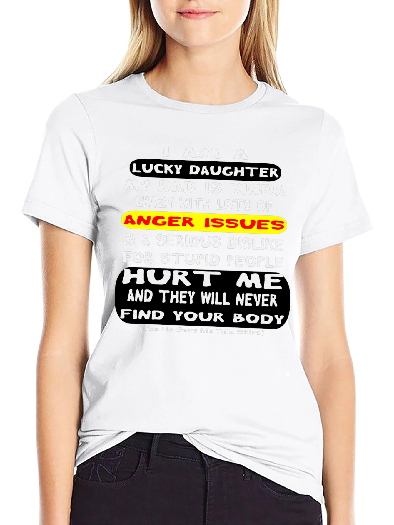 Lucky Daughter Graphic T-Shirt - Novelty Dad Gift