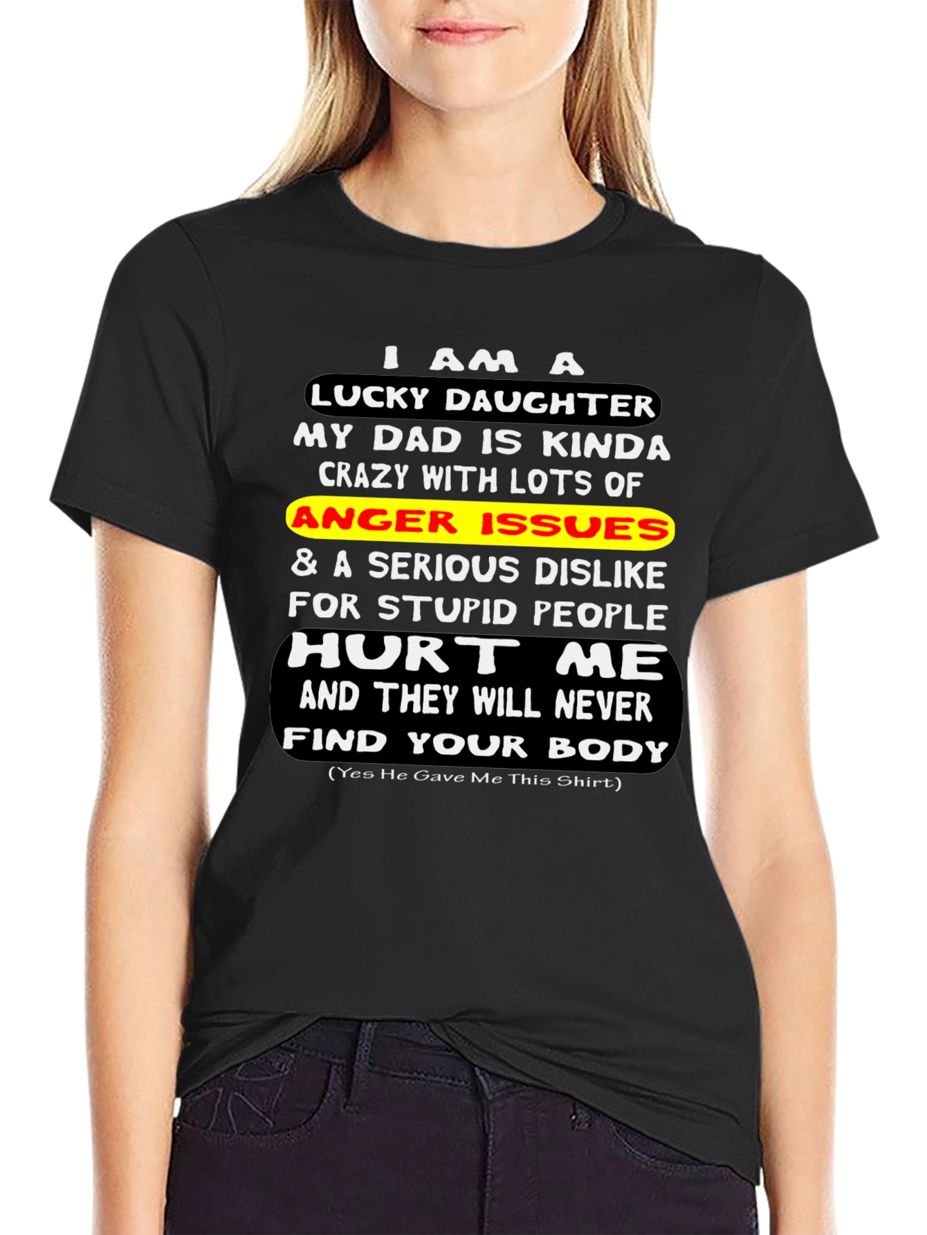 Lucky Daughter Graphic T-Shirt - Novelty Dad Gift