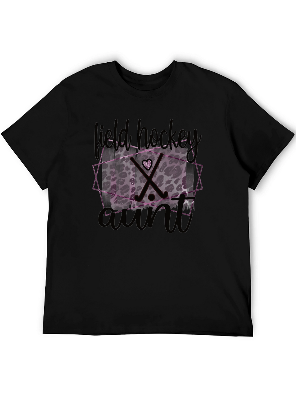 Field Hockey Aunt Leopard Print T-Shirt