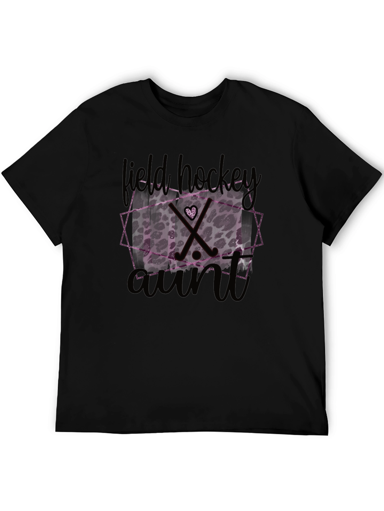 Field Hockey Aunt Leopard Print T-Shirt