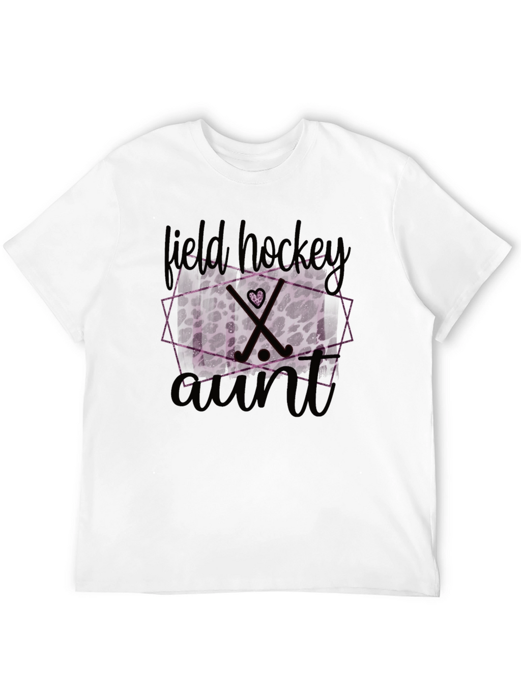 Field Hockey Aunt Leopard Print T-Shirt