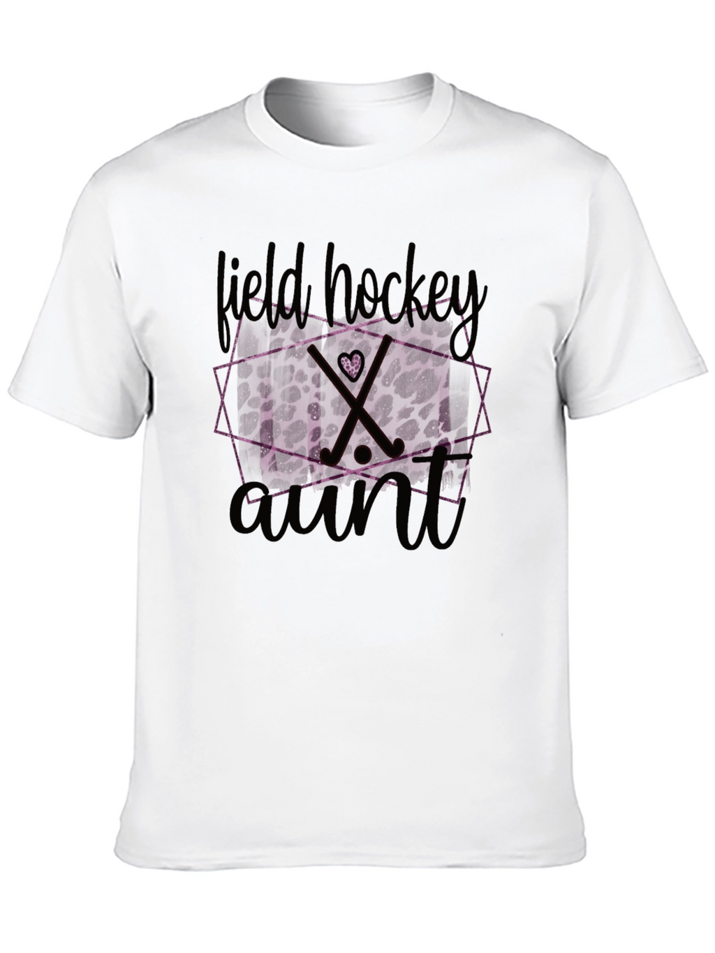 Field Hockey Aunt Leopard Print T-Shirt