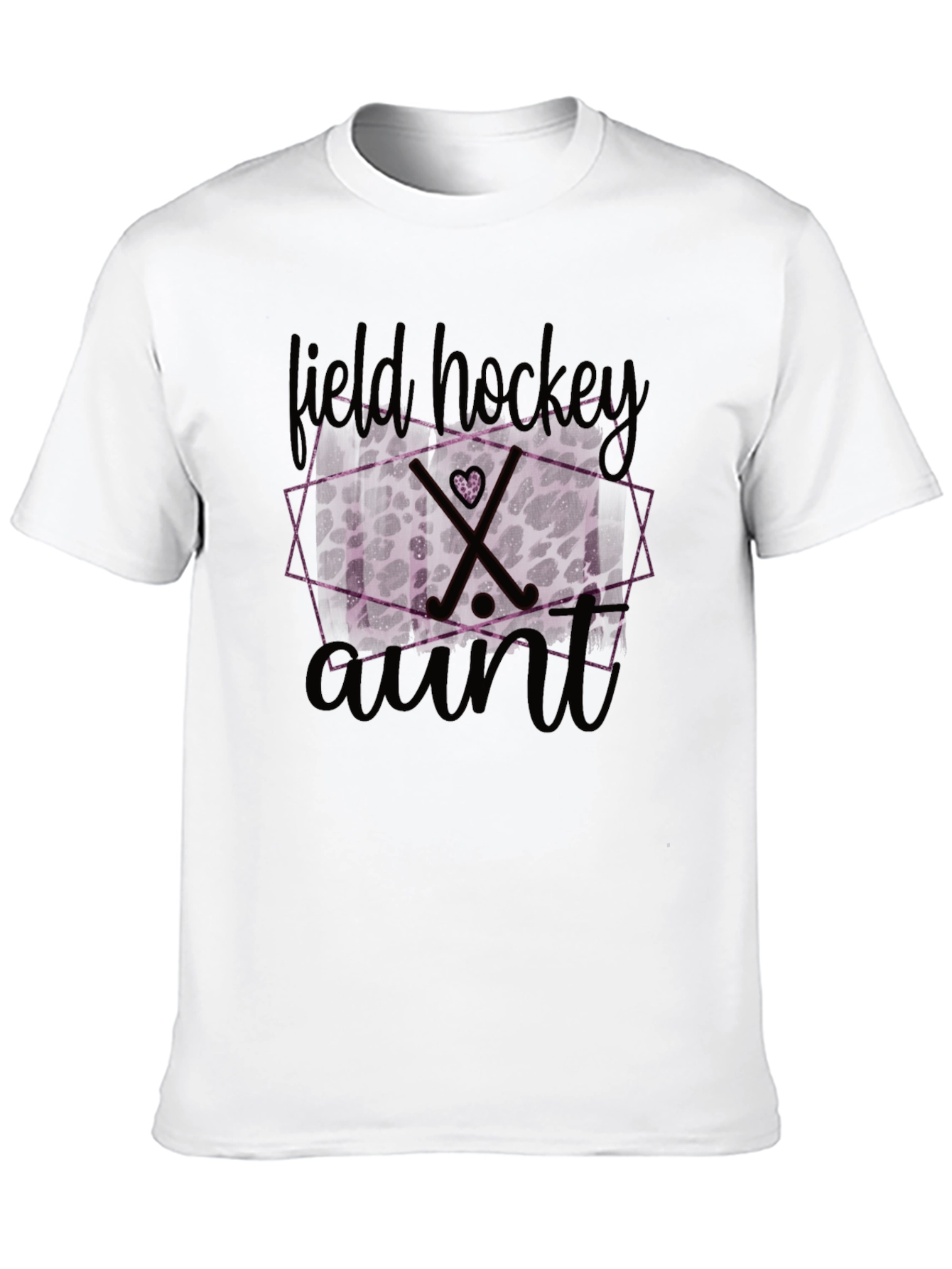 Field Hockey Aunt Leopard Print T-Shirt