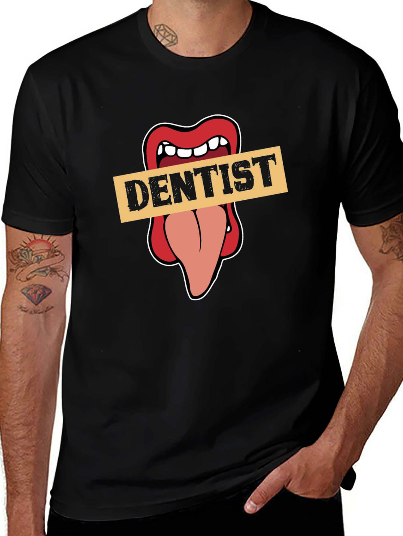 Dentist Tongue Graphic Tee - Funny Dental Humor T-Shirt