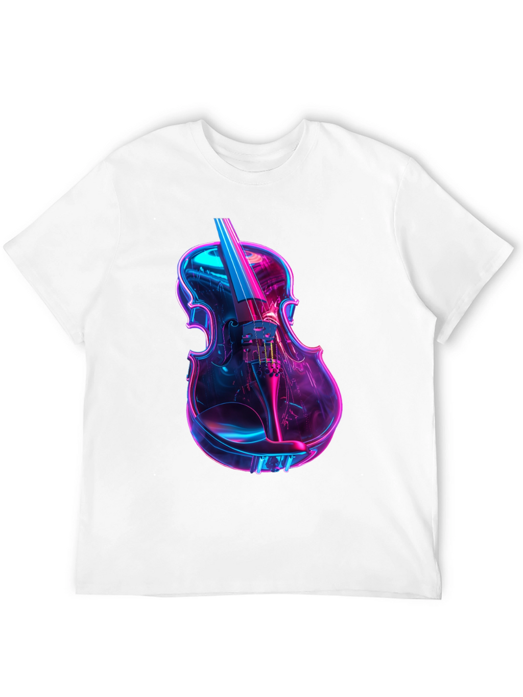Neon Violin Graphic T-Shirt