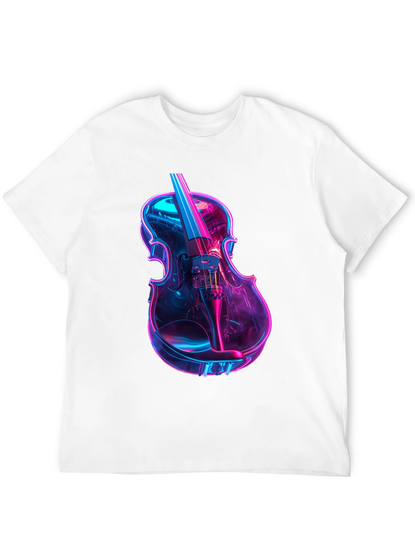 Neon Violin Graphic T-Shirt