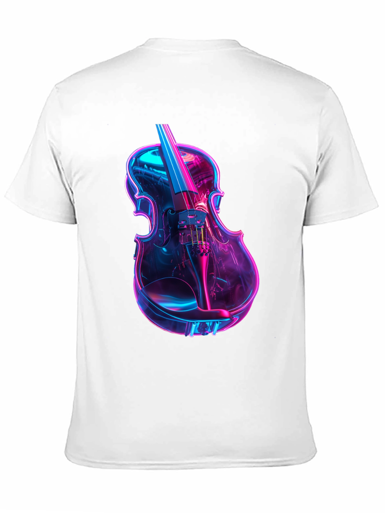 Neon Violin Graphic T-Shirt