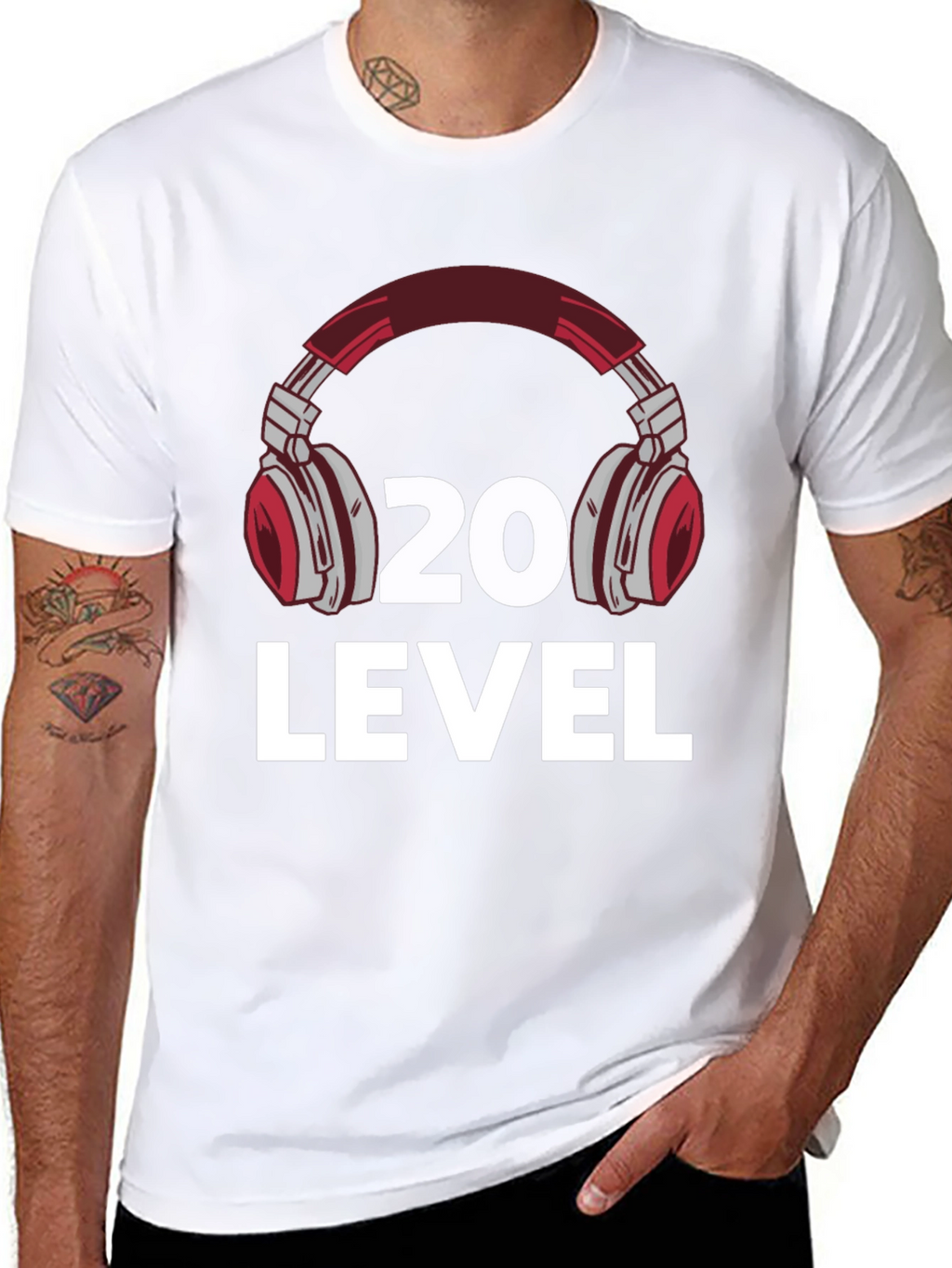Level 20 Headphone Graphic T-Shirt