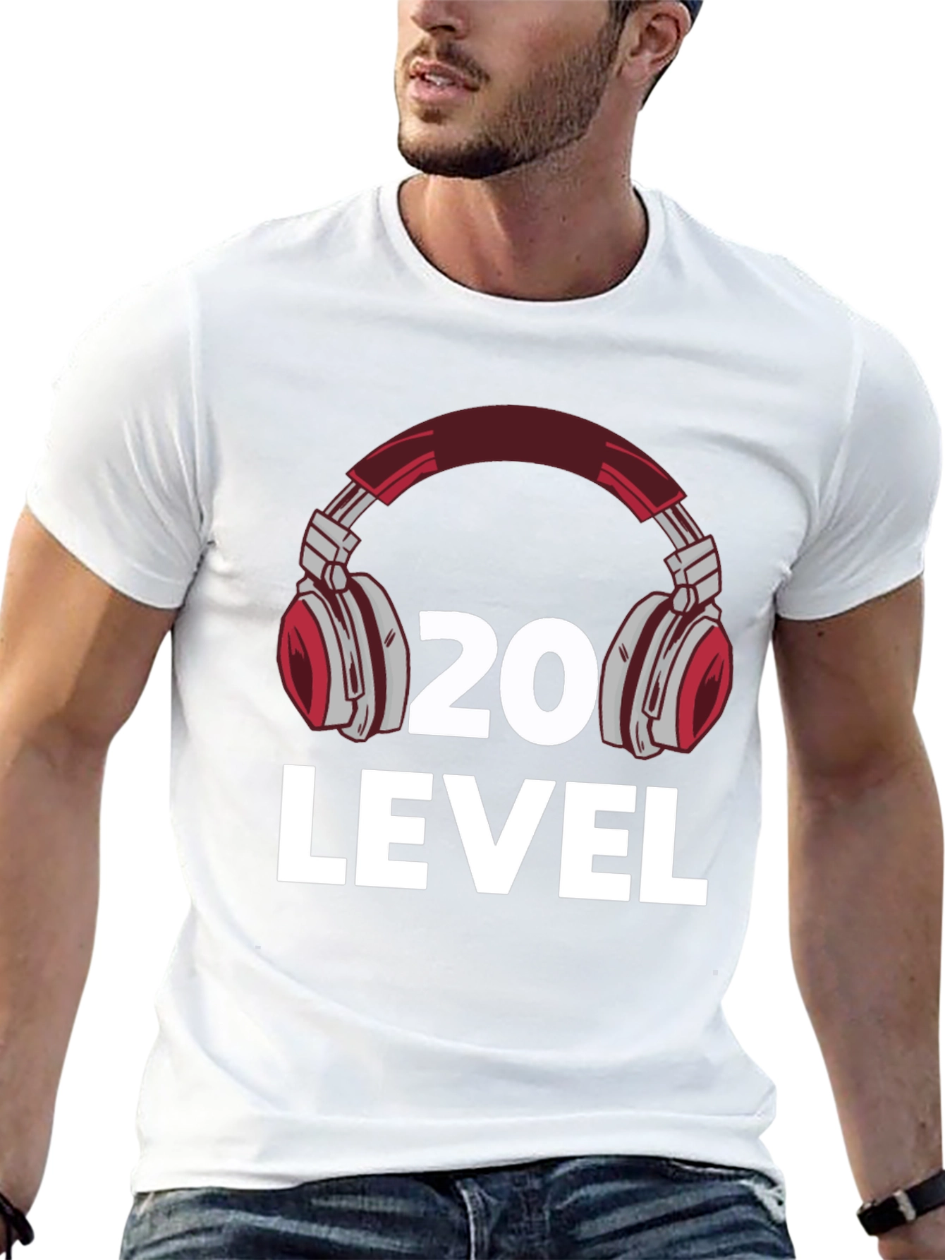 Level 20 Headphone Graphic T-Shirt