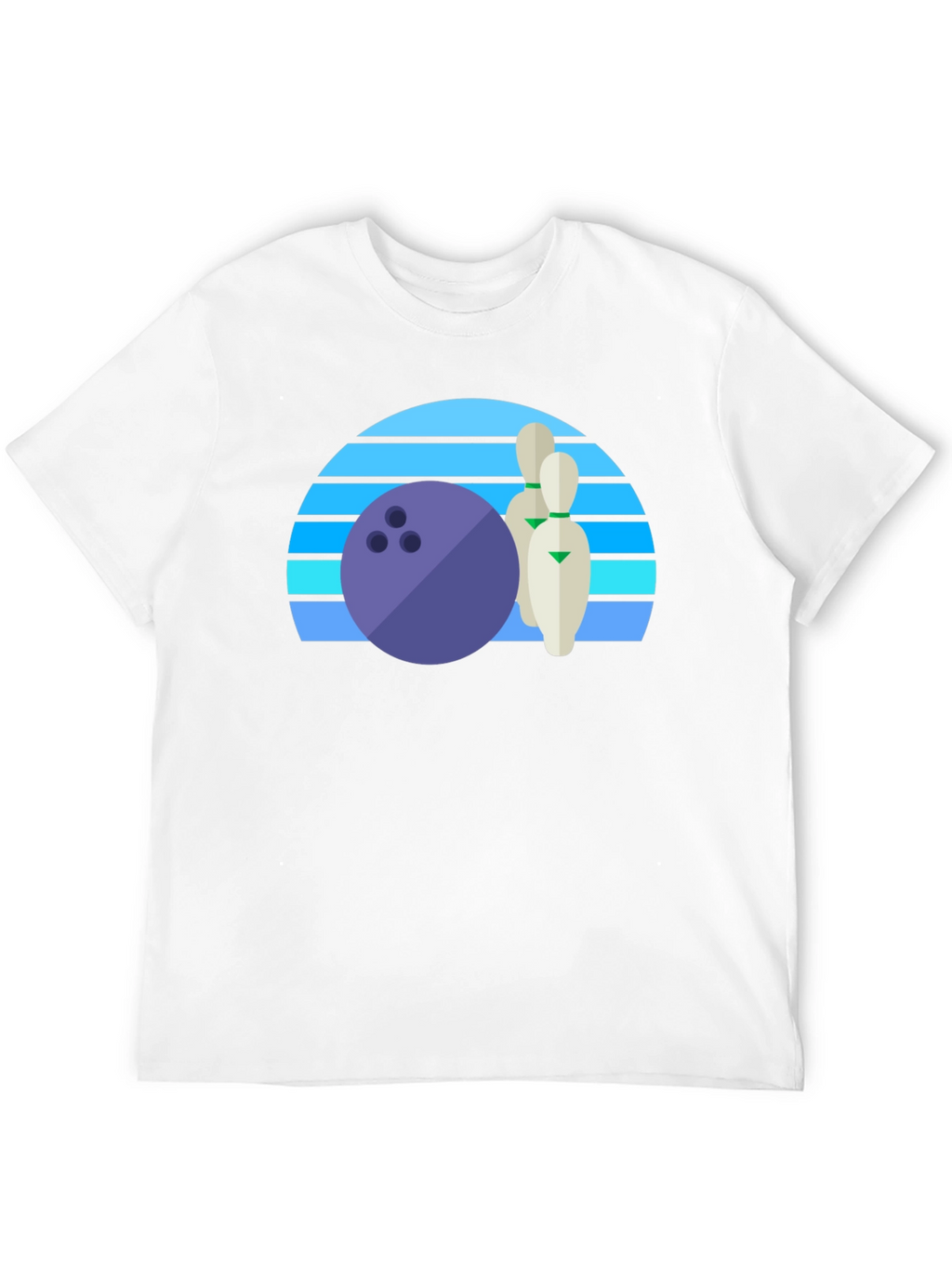 Retro Bowling Ball and Pins Graphic Tee