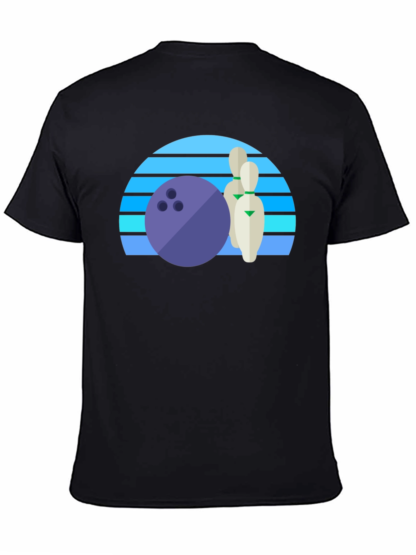 Retro Bowling Ball and Pins Graphic Tee